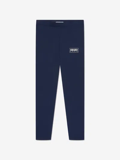 Kenzo Kids' Logo-print Leggings In Blue