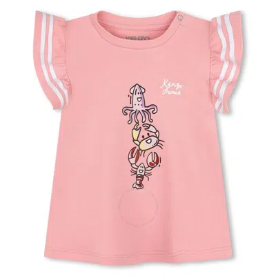 Kenzo Girls Logo-print Cotton Dress Set In Pink