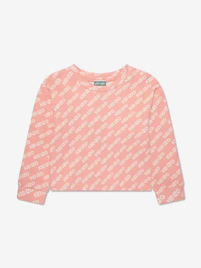 Kenzo Babies' Girls Logo Sweatshirt In Pink