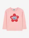 Kenzo Girls Long Sleeve Flower Logo T-shirt In Pink