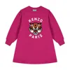 Kenzo Girls Lucky Tiger Logo Sweatshirt Dress In Pink