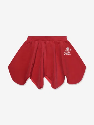 Kenzo Kids' Girls Palatine Velvet Skirt In Red