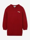Kenzo Girls Paris Flower Logo Knitted Dress In Red