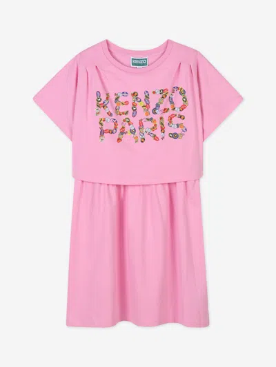 Kenzo Babies'  Girls Paris Logo Dress In Pink