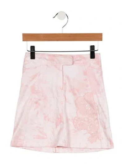 Pre-owned Kenzo Kids' Girls' Printed Mini Skirt In Pink