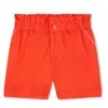 Kenzo Logo-embroidered Cotton Shorts In Orange