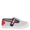 Kenzo Girls Stripe-print Canvas Sneakers In White
