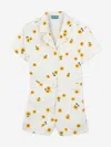 Kenzo Floral-print Cotton Playsuit In Neutral