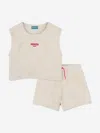 Kenzo Terry-cloth Jacquard Top And Shorts Set In Neutral