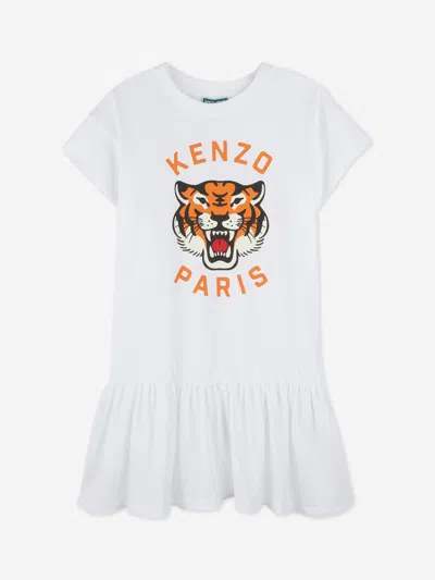 Kenzo Babies' Girls Tiger Dress In White