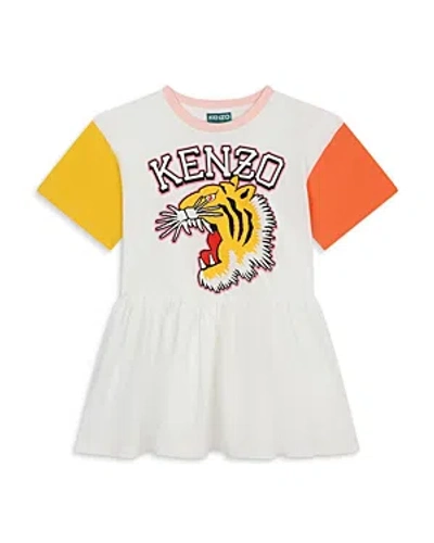 Kenzo Girls' Tiger Graphic Tee Dress - Big Kid In Ivory