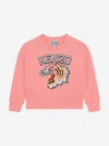Kenzo Contrasting Logo Print Sweatshirt In Pink