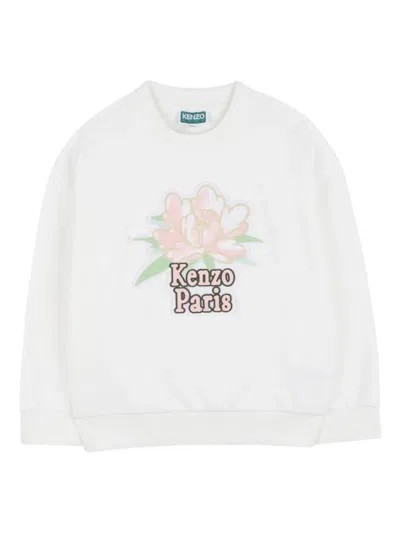 Kenzo Girls White Graphic Sweatshirt