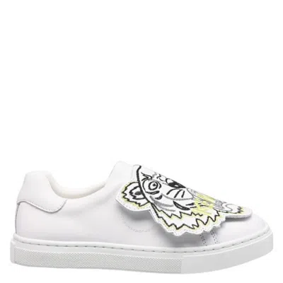 Kenzo Girls White Tiger Icon Slip-on Sneakers