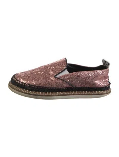 Pre-owned Kenzo Glitter Colorblock Pattern Espadrilles In Burgundy