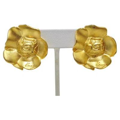 Pre-owned Kenzo Gold Flower Earrings In Multi