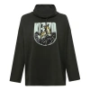 Kenzo Gold Tiger Long Sleeves Hoodie 'military Green' In Black