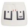 Kenzo Logo-appliqué Cotton Miniskirt In Cream
