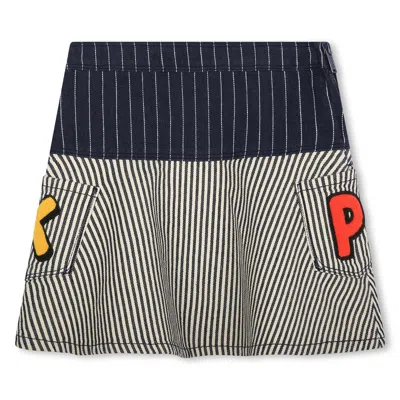 Kenzo Kids' Striped Cotton Denim Skirt