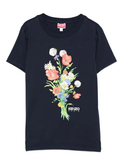 Kenzo Gots  Archive Bouquet Classic T-shirt Clothing In Blue