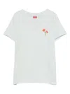 Kenzo Light Blue T-shirt With Floreal Print. In White