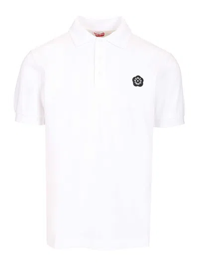 Kenzo Gots Boke Flower 2.0 Crest Slim Polo Polo Shirt White