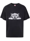 Kenzo Black Oversized T-shirt With Print In Black