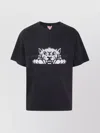 Kenzo Gots Happy Tiger Embroidered Oversize Tshirt In Black