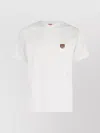 Kenzo Gots Happy Tiger Embroidered Tshirt With Short Sleeves In White