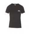 Kenzo Crewneck Graphic Print Short Sleeves In Black