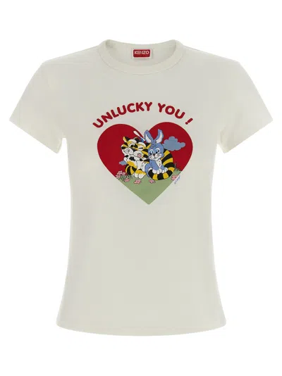 Kenzo Cartoon Print T-shirt In Neutral