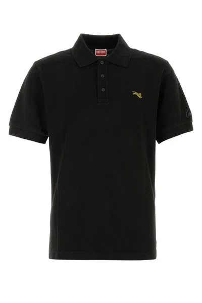 Kenzo Gots  Jumping Tiger Slim Polo In Black
