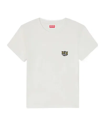 Kenzo Gots Wild Tiger Printed Crewneck T-shirt In White