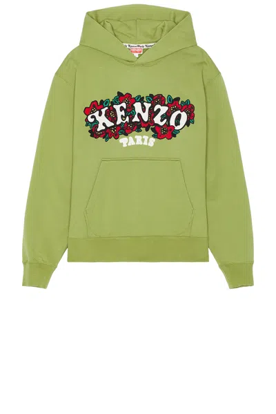 Kenzo Gots X Verdy Collection Embroidered Classic Hoodie In Pale Khaki