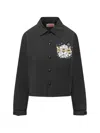 Kenzo Coach Jacket With Stampaint In Black
