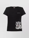 Kenzo Graphic Crew Neck Top With Short Sleeves In Black