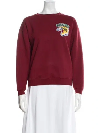 Pre-owned Kenzo Graphic Print Bateau Neckline Sweater In Red