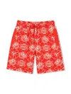 Kenzo Graphic-print Bermuda Shorts In Red