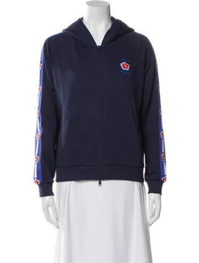 Pre-owned Kenzo Graphic Print Bomber Jacket In Blue