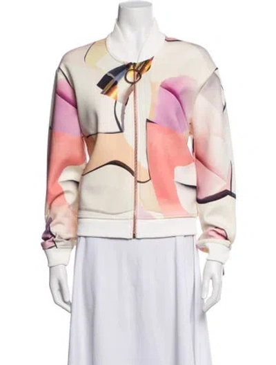 Pre-owned Kenzo Graphic Print Bomber Jacket In Neutral