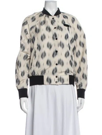 Pre-owned Kenzo Graphic Print Bomber Jacket In Neutrals