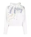 Kenzo K-tiger Cotton Sweatshirt Hoodie In White