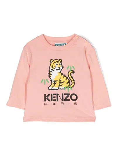 Kenzo Babies' Graphic-print Cotton Sweatshirt In Pink