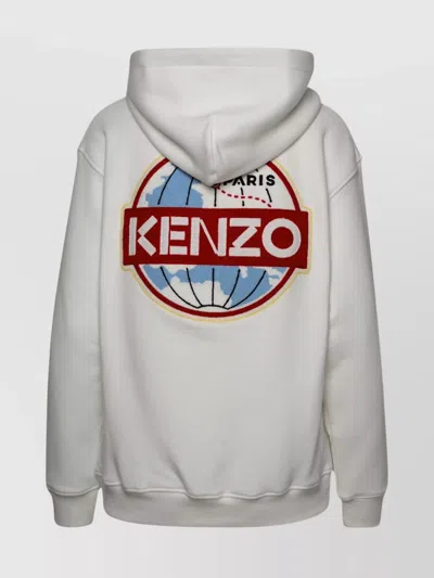 Kenzo Graphic Print Cotton Sweatshirt In White