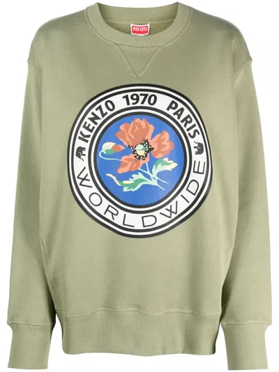 Kenzo Graphic-print Cotton Sweatshirt In Green