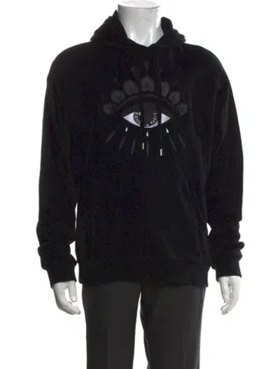 Pre-owned Kenzo Graphic Print Crew Neck Hoodie In Black