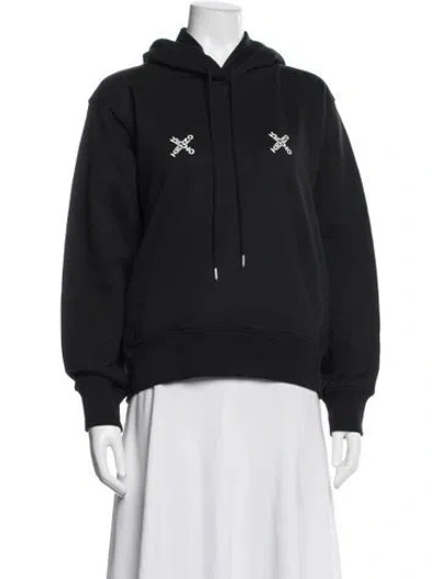 Pre-owned Kenzo Graphic Print Crew Neck Hoodie In Black