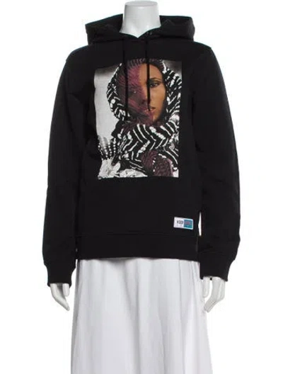 Pre-owned Kenzo Graphic Print Crew Neck Hoodie In Gray