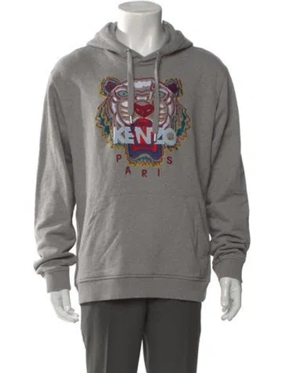Pre-owned Kenzo Graphic Print Crew Neck Hoodie In Gray