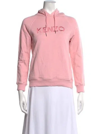 Pre-owned Kenzo Graphic Print Crew Neck Hoodie In Pink